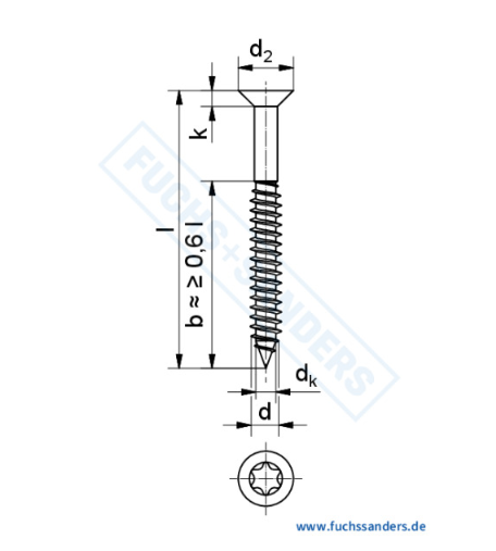 Spanplattenschrauben mit Senkkopf & Teilgewinde | Spanplattenschraube 5,0 x 90 mm | Fuchs + Sanders